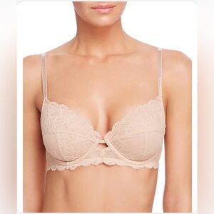 CALVIN KLEIN Seductive Comfort Lace Bare Nude Unlined Bra Womens 44DD QF1741